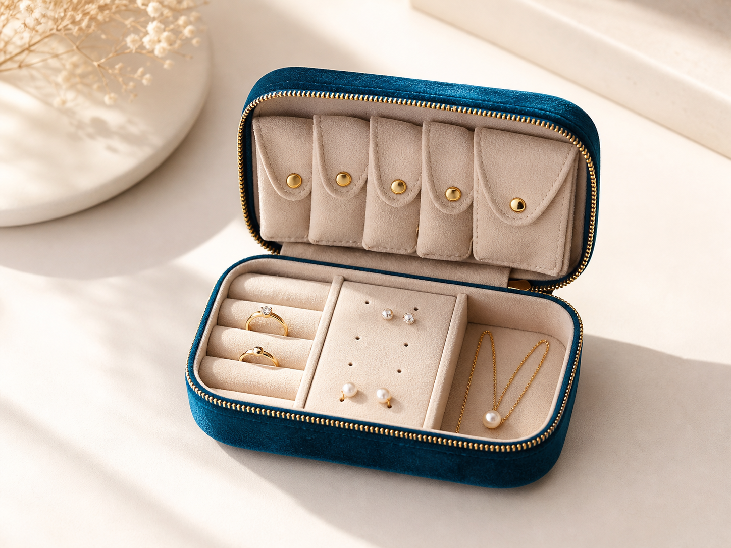 VelvetLoop Travel Jewelry Case