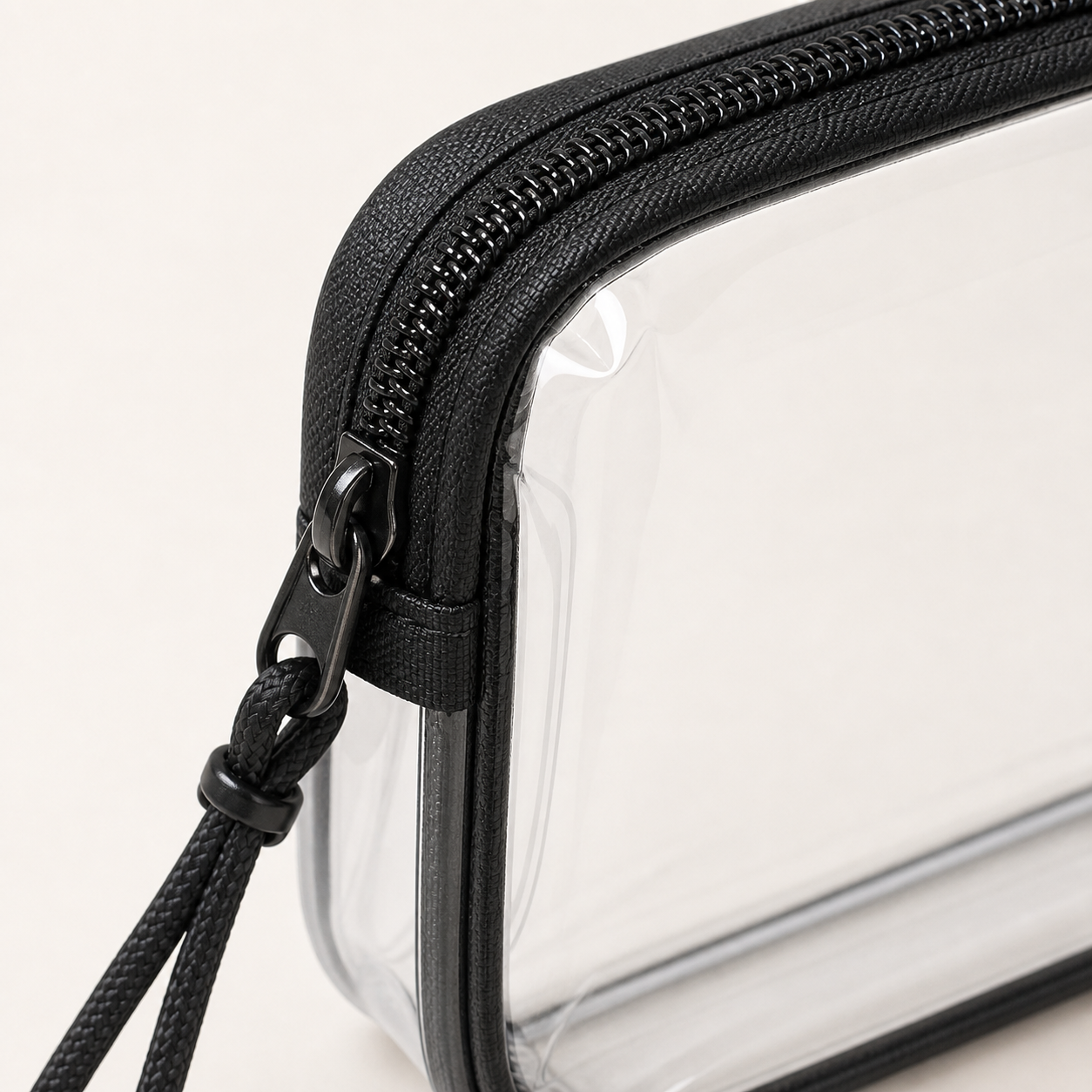 ClearGate Stadium Pouch material and zipper close-up product photo