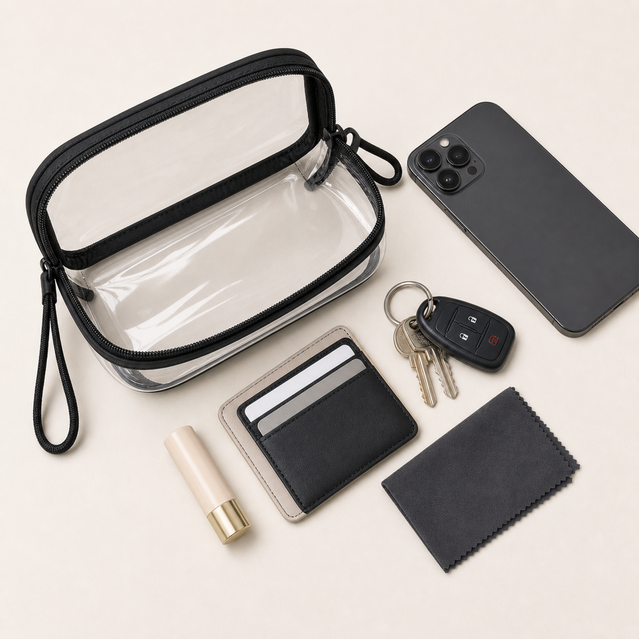 ClearGate Stadium Pouch top open layout studio product photo