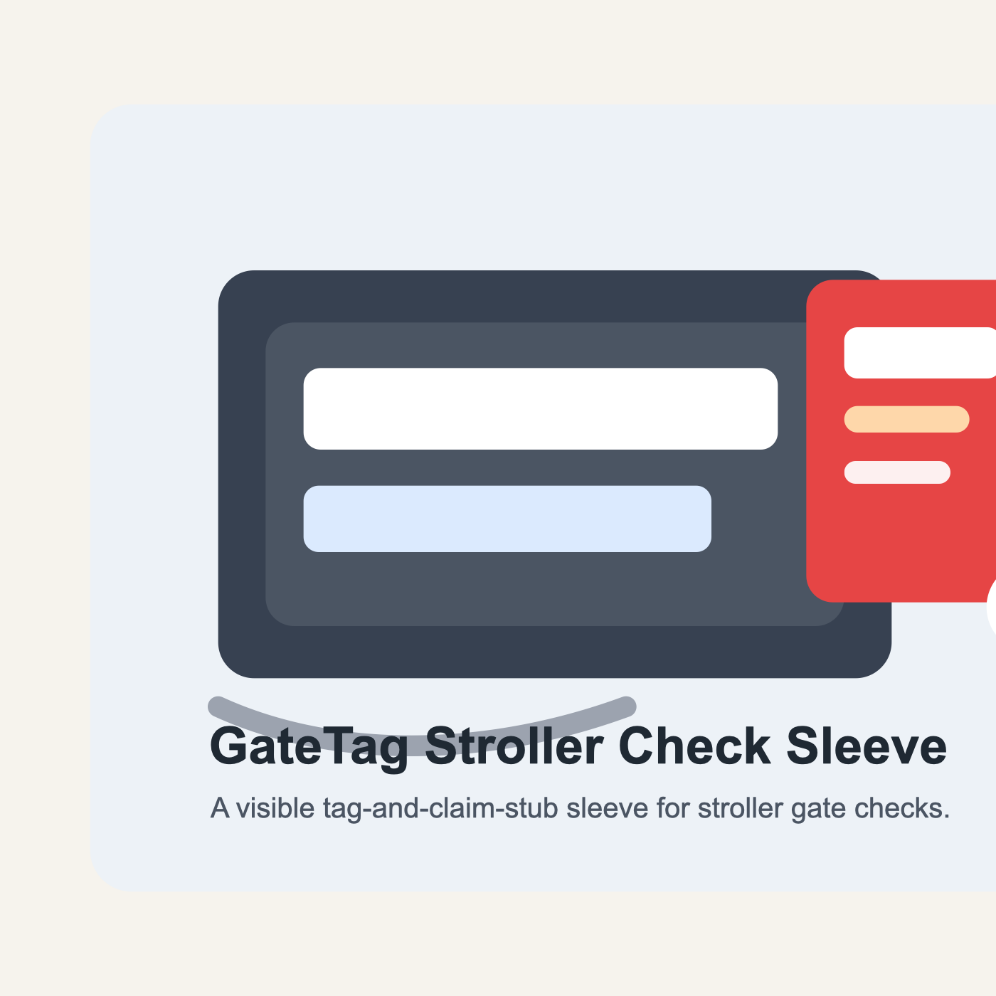 GateTag Stroller Check Sleeve in-use lifestyle photo