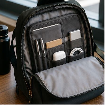 PackRail Backpack Organizer in-use lifestyle photo