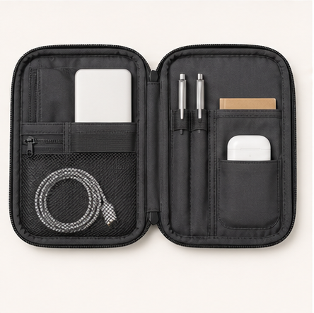 PackRail Backpack Organizer top open layout studio product photo