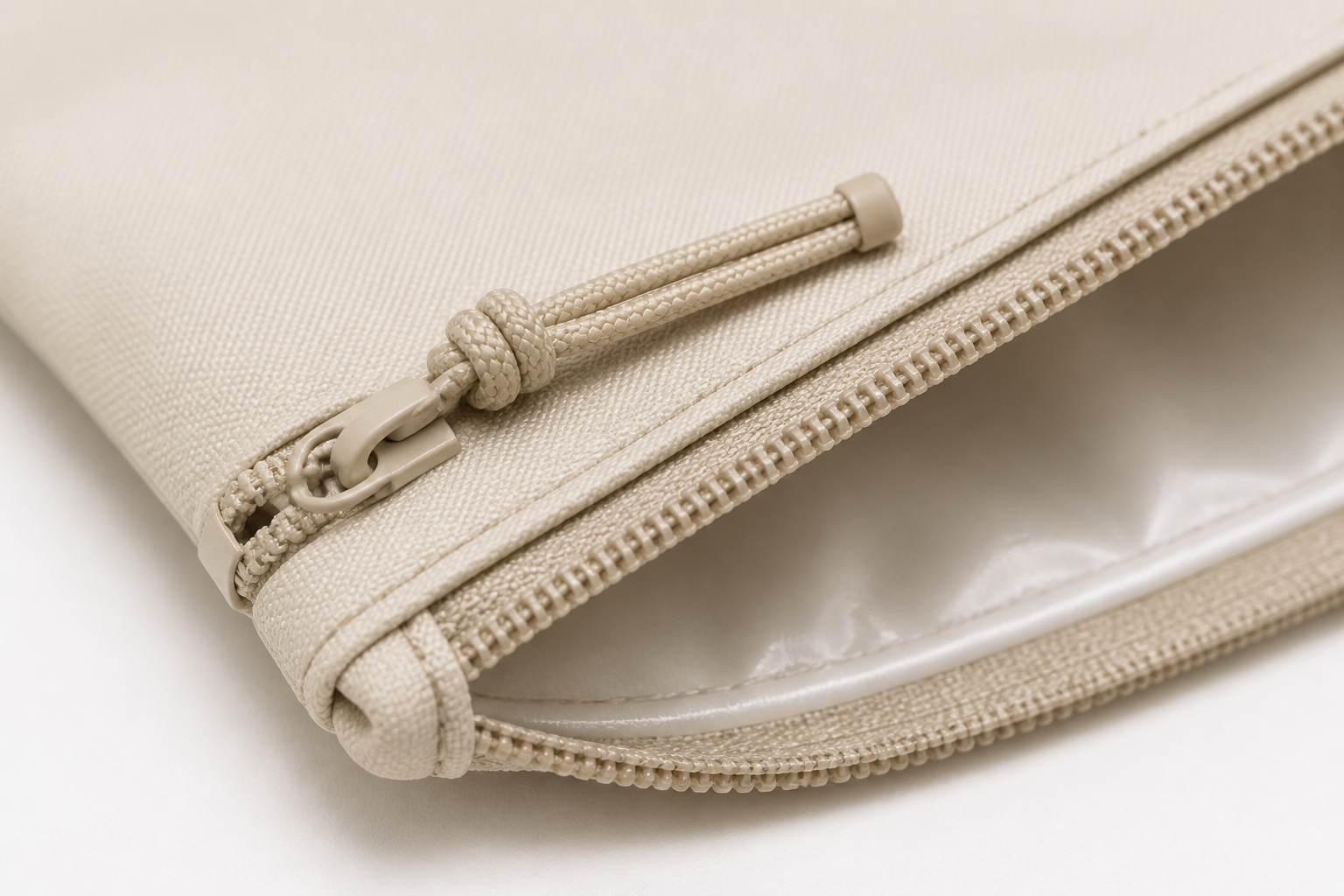 PoolLoop Wet Pouch material and zipper close-up product photo