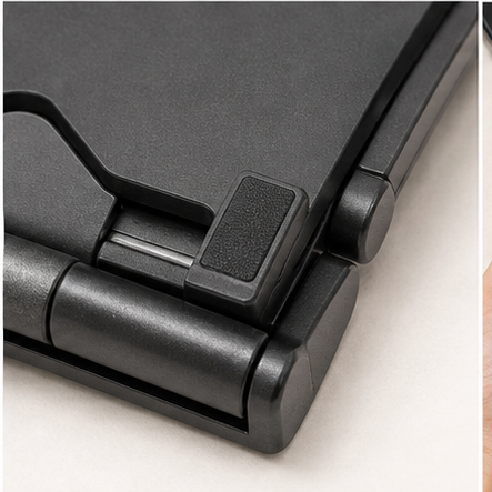 SeatClip Flight Phone Stand material and zipper close-up product photo