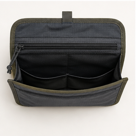 TableRail Train Table Pouch top open layout studio product photo