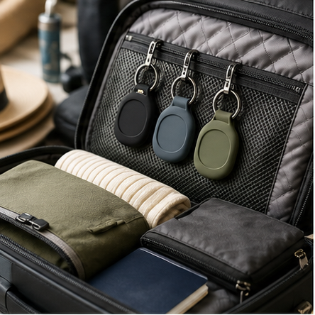 TrackLoop Luggage Tag Holders in-use lifestyle photo